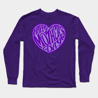 happy mothers day purple heart Long Sleeve T-Shirt